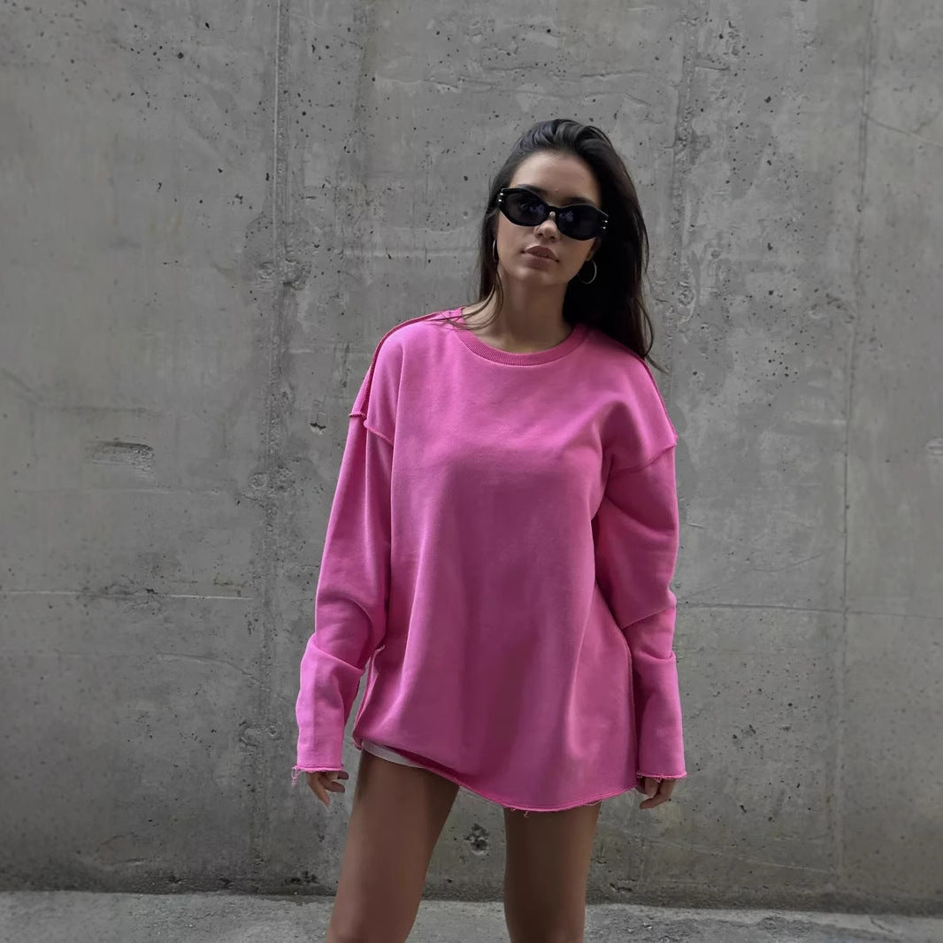 Kvinnors avslappnad oversize tröja med bred skärning och texturerad tyg Mirla-Eva Jonsson