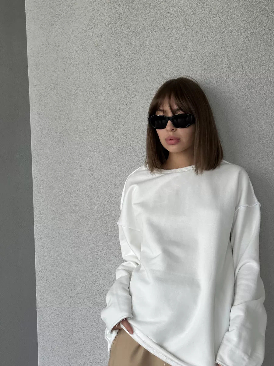 Kvinnors avslappnad oversize tröja med bred skärning och texturerad tyg Mirla-Eva Jonsson