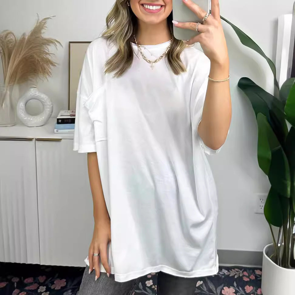 Kvinnors avslappnad oversized T-shirt med ficka Mirla-Eva Jonsson