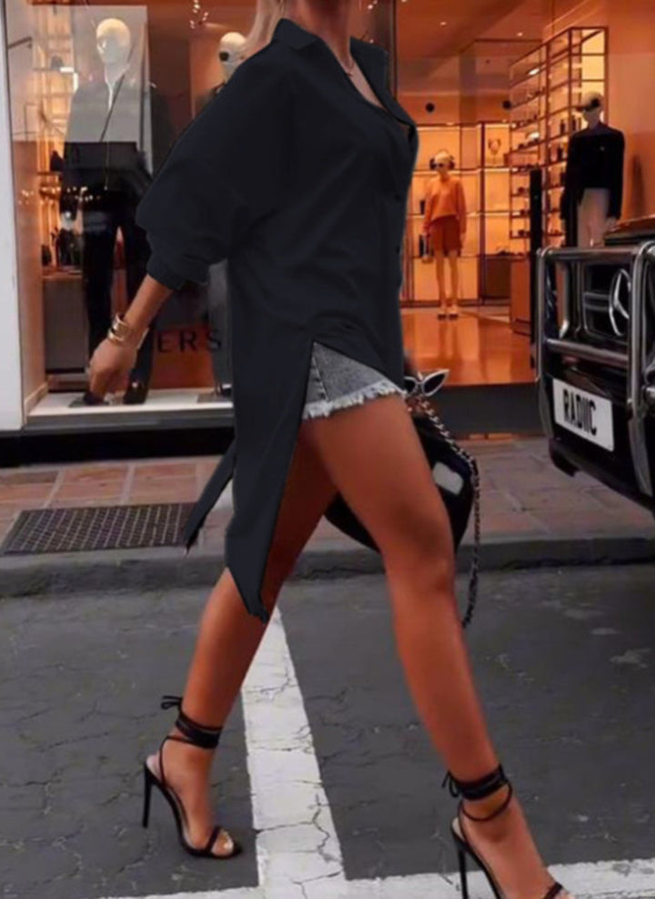 Kvinnors avslappnad oversized blusjacka med dragkedja Mirla-Eva Jonsson