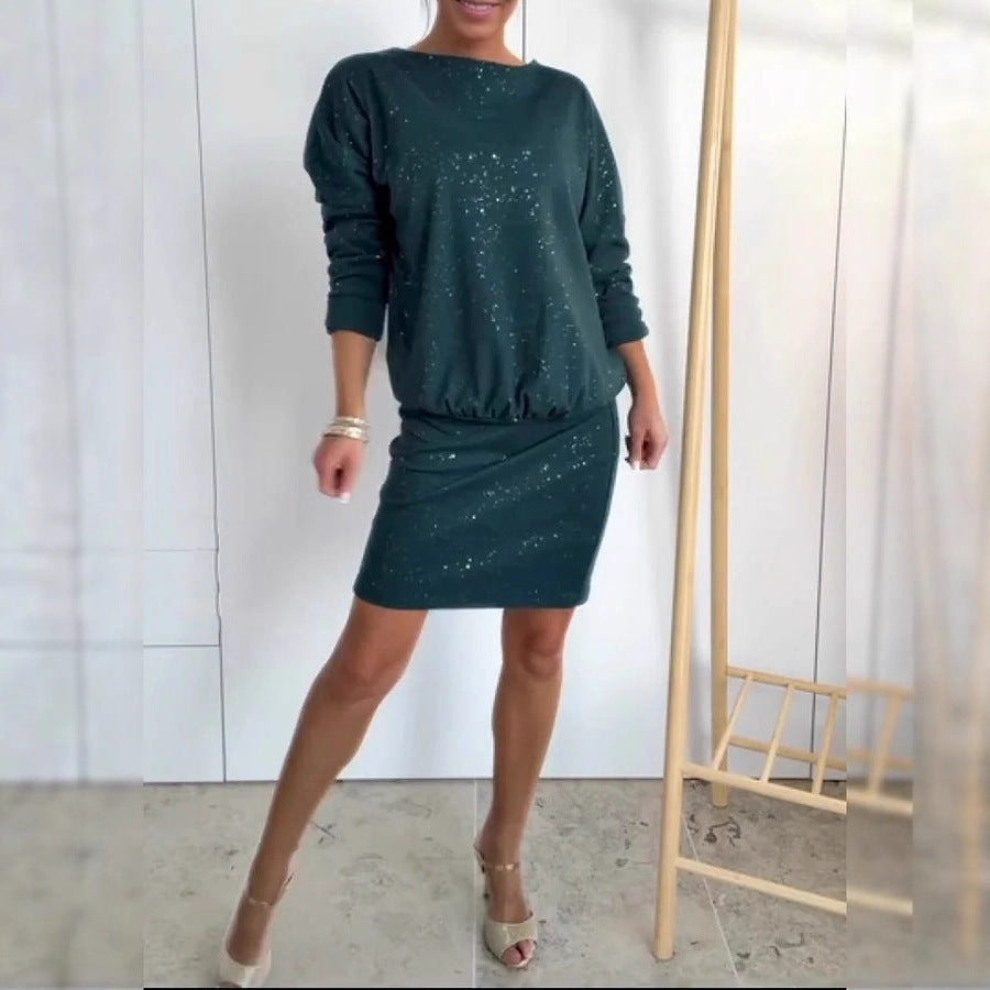 Kvinnors avslappnad oversized klänning med skimrande detaljer Mirla-Eva Jonsson