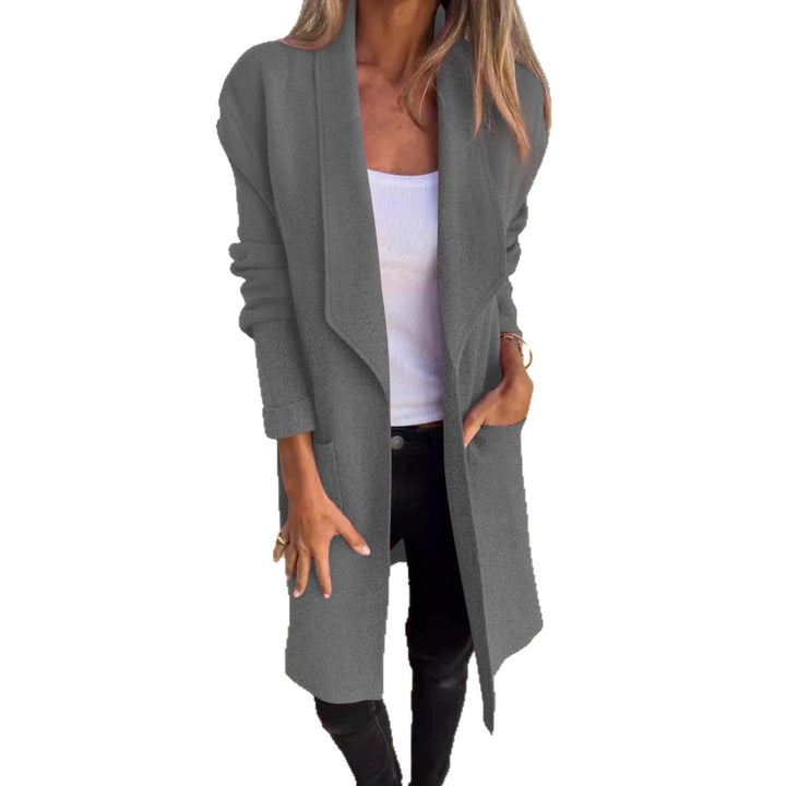 Kvinnors avslappnad oversized rock med sidofickor och öppen krage Mirla-Eva Jonsson
