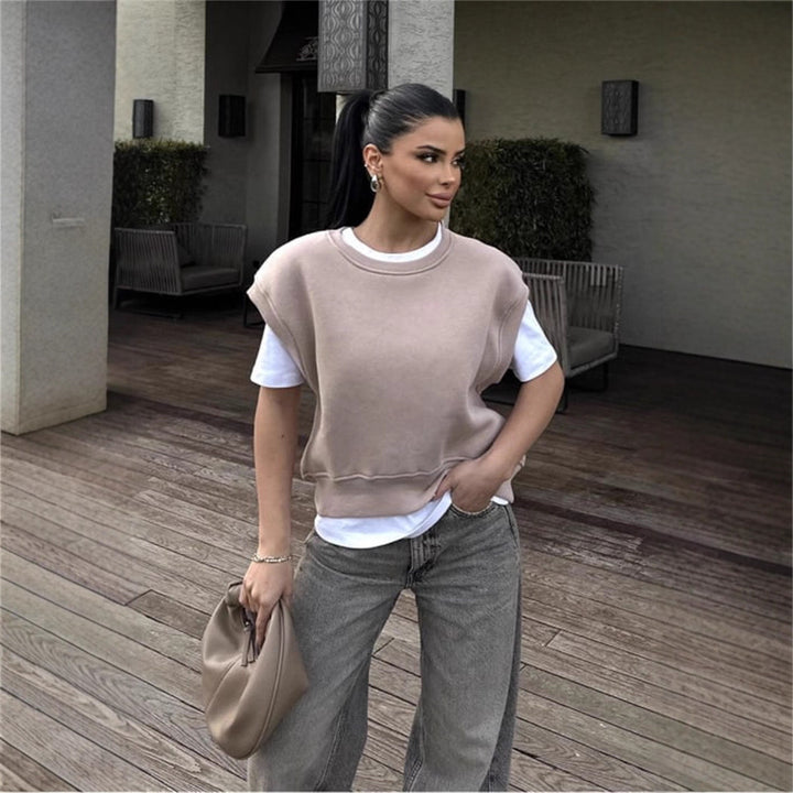 Kvinnors avslappnad oversized sweatshirt med breda ärmar och hög midja Mirla-Eva Jonsson