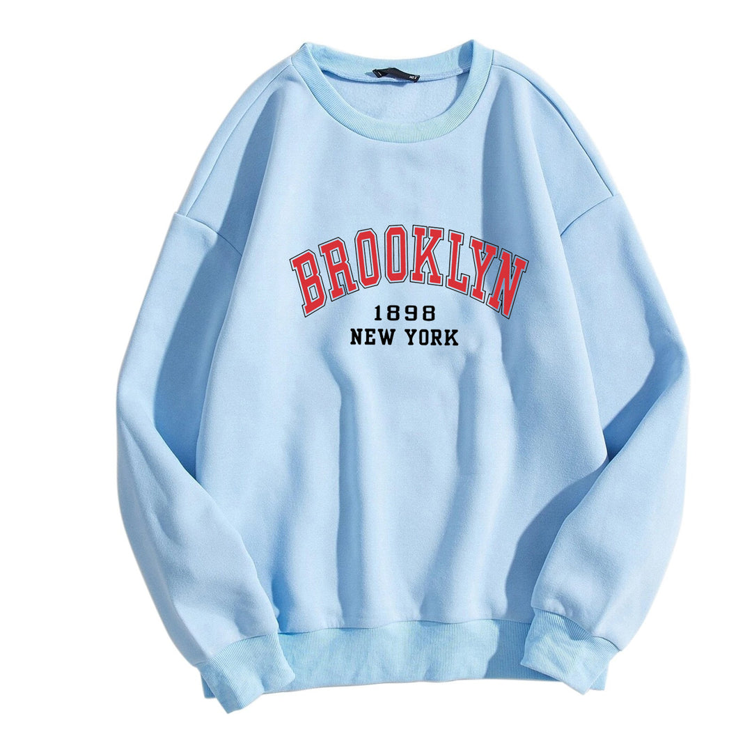 Kvinnors avslappnad oversized tröja med Brooklyn tryck Mirla-Eva Jonsson