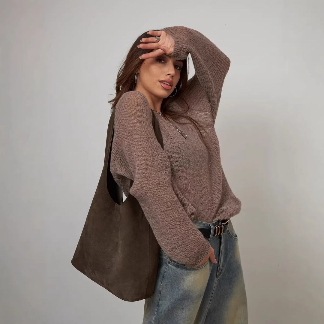 Kvinnors avslappnad sweatshirt med en avslappnad textur och mjukt material Mirla-Eva Jonsson