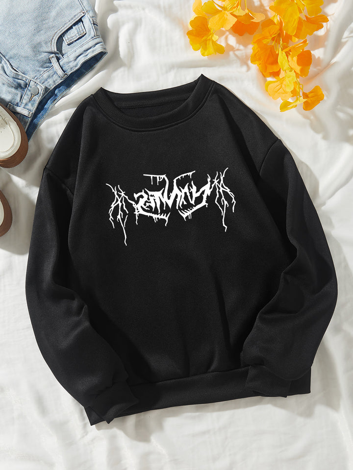 Kvinnors avslappnad sweatshirt med modern grafisk design Mirla-Eva Jonsson