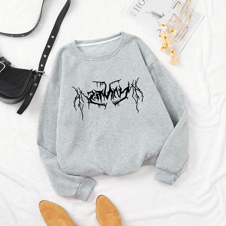 Kvinnors avslappnad sweatshirt med modern grafisk design Mirla-Eva Jonsson