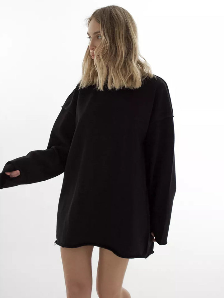 Kvinnors avslappnad sweatshirt med oversized passform och rullade ärmar Mirla-Eva Jonsson