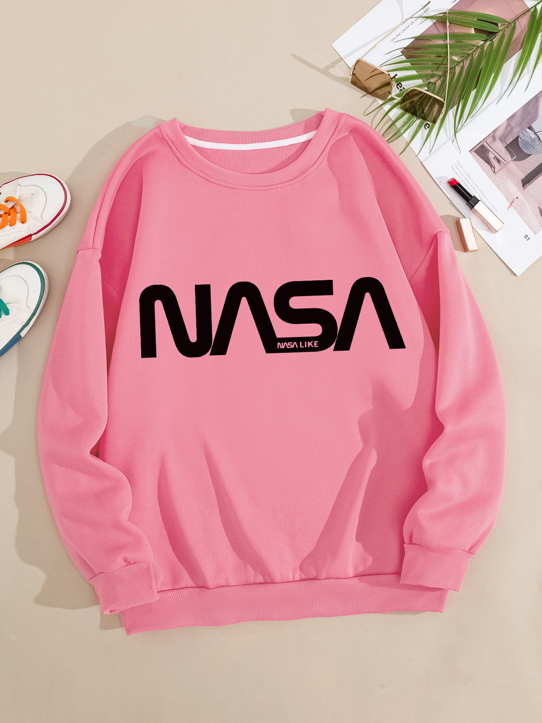 Kvinnors avslappnad sweatshirt med stort NASA-logotyp Mirla-Eva Jonsson