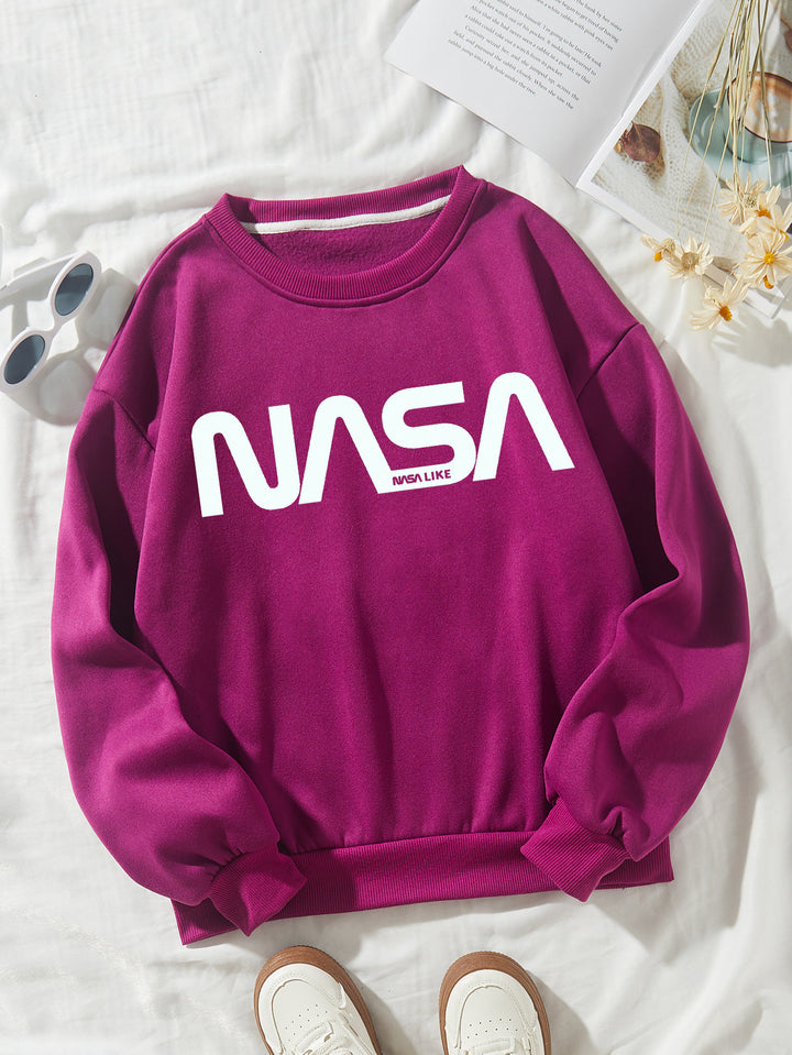 Kvinnors avslappnad sweatshirt med stort NASA-logotyp Mirla-Eva Jonsson