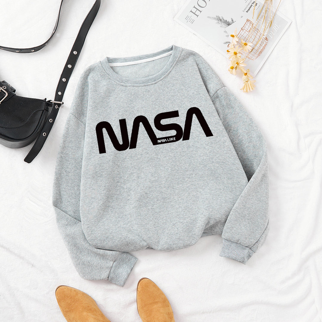 Kvinnors avslappnad sweatshirt med stort NASA-logotyp Mirla-Eva Jonsson