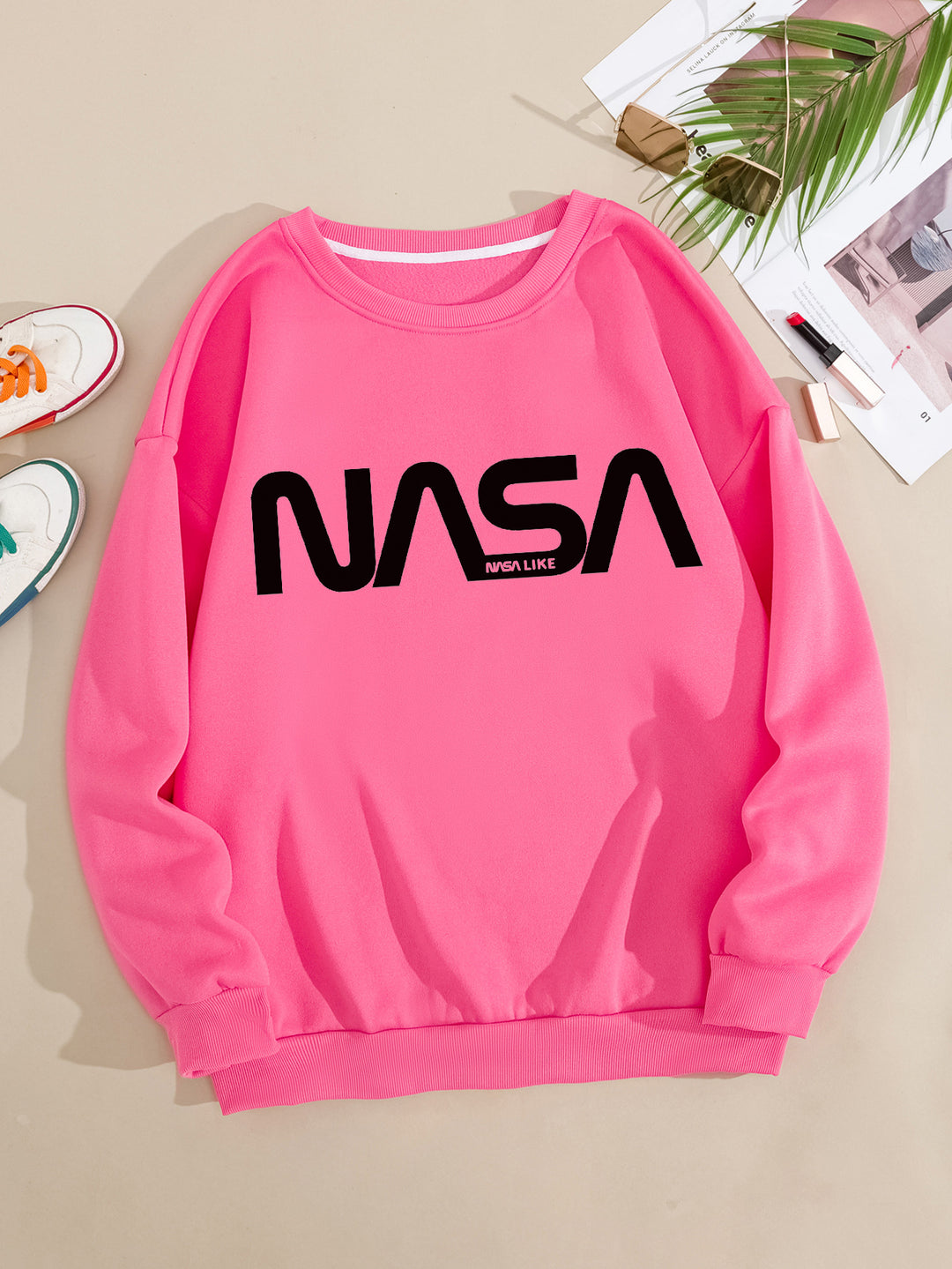 Kvinnors avslappnad sweatshirt med stort NASA-logotyp Mirla-Eva Jonsson