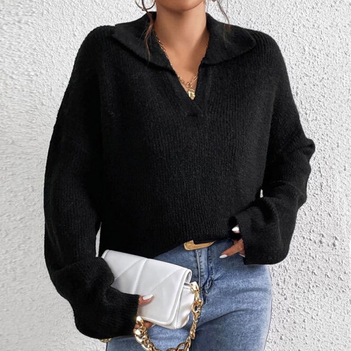 Kvinnors avslappnad tröja med texturerat ribbdesign Mirla-Eva Jonsson
