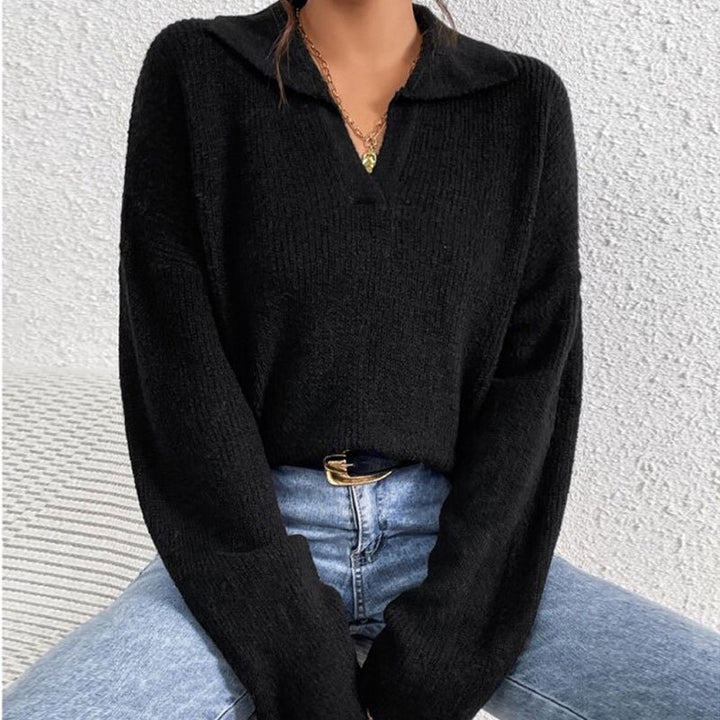 Kvinnors avslappnad tröja med texturerat ribbdesign Mirla-Eva Jonsson