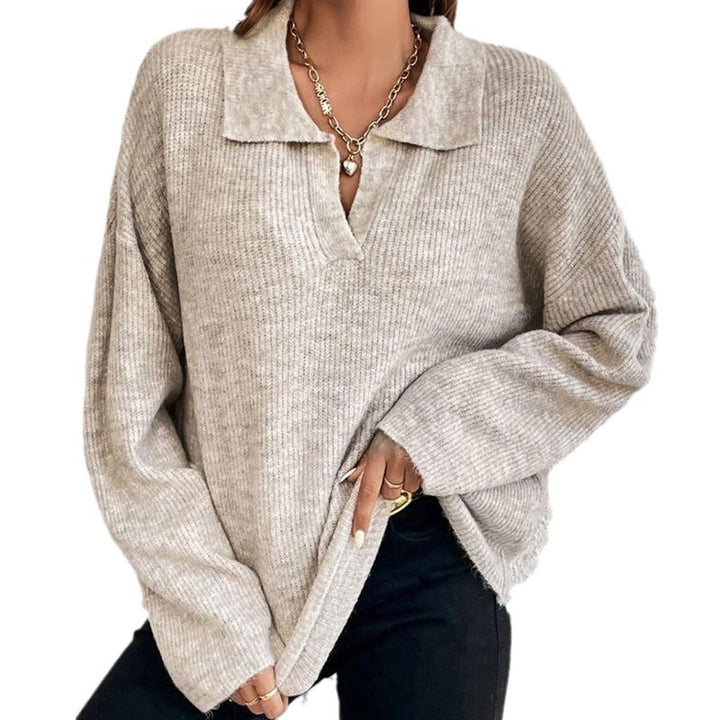 Kvinnors avslappnad tröja med texturerat ribbdesign Mirla-Eva Jonsson