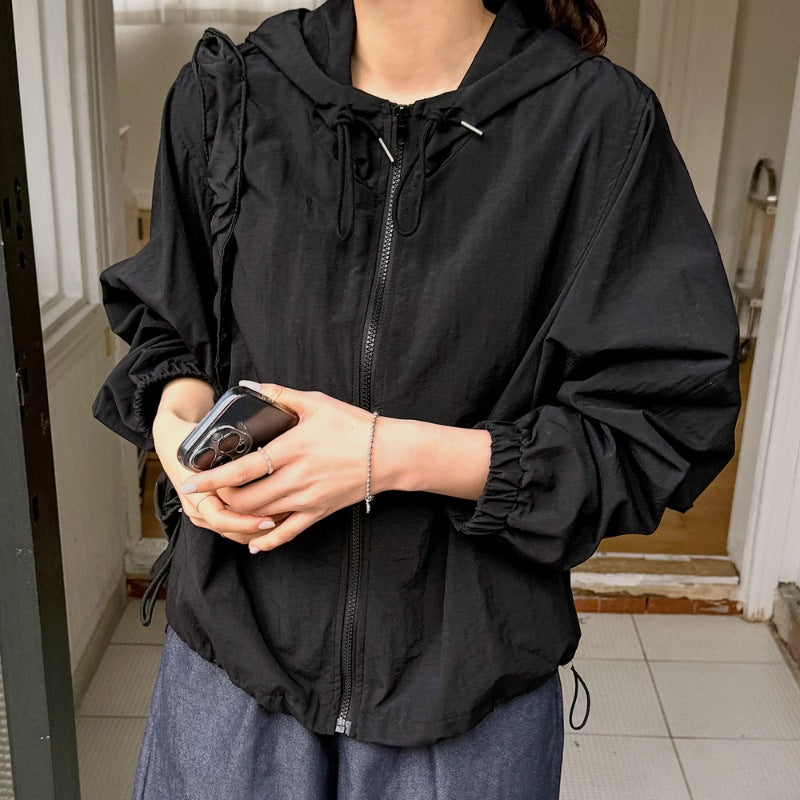 Kvinnors avslappnad vindjacka med justerbar dragsko-Eva Jonsson