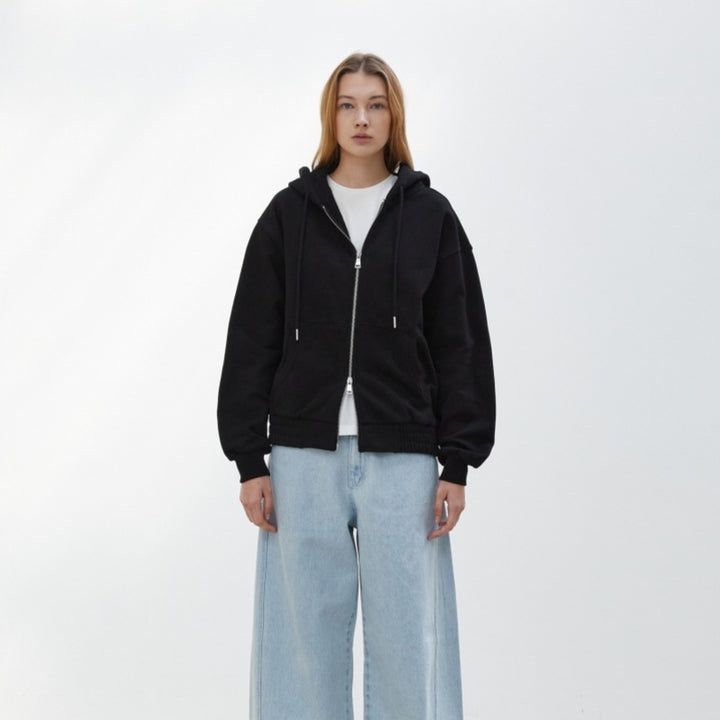 Kvinnors avslappnad zip hoodie jacka Mirla-Eva Jonsson