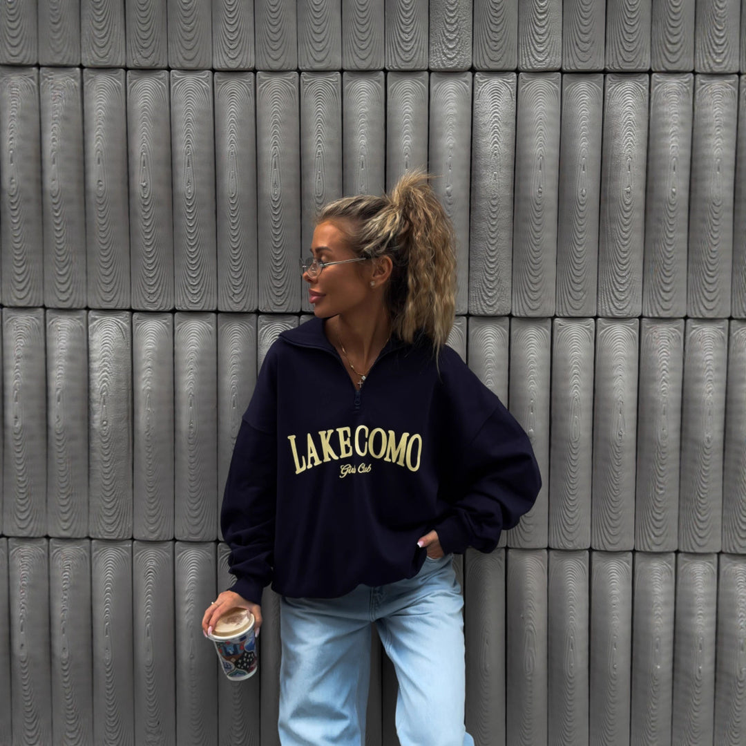 Kvinnors avslappnad zip-tröja i urban stil med logotryck Mirla-Eva Jonsson