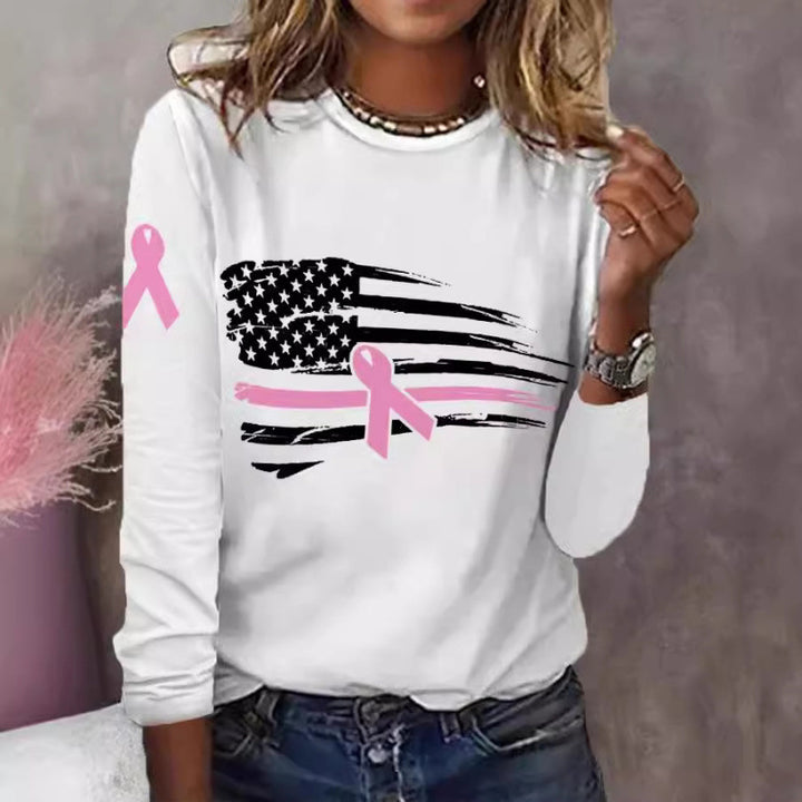 Kvinnors avslappnade T-shirt med kreativt flagg- och bågdesign Mirla-Eva Jonsson