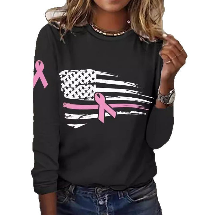Kvinnors avslappnade T-shirt med kreativt flagg- och bågdesign Mirla-Eva Jonsson
