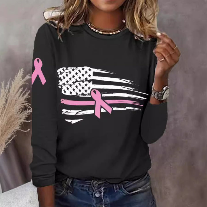 Kvinnors avslappnade T-shirt med kreativt flagg- och bågdesign Mirla-Eva Jonsson
