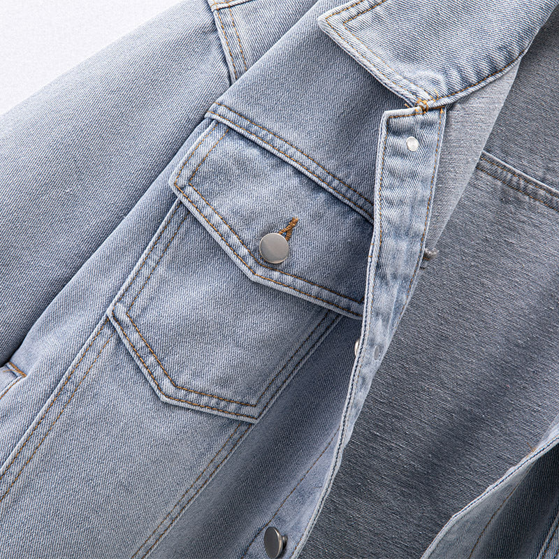 Kvinnors avslappnade denimjacka i modern oversize-snitt med bröstfickor Mirla-Eva Jonsson