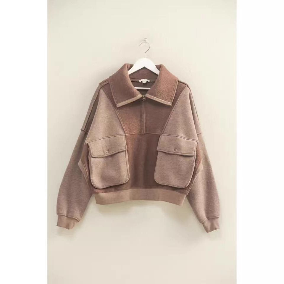 Kvinnors avslappnade fleece-pullover med praktiska fickor Mirla-Eva Jonsson