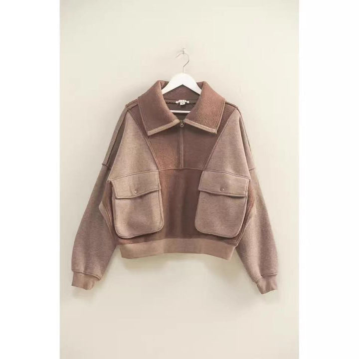 Kvinnors avslappnade fleece-pullover med praktiska fickor Mirla-Eva Jonsson