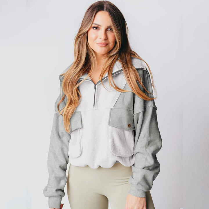 Kvinnors avslappnade fleece-pullover med praktiska fickor Mirla-Eva Jonsson