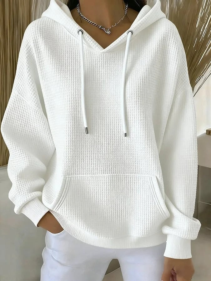 Kvinnors avslappnade hoodie med texturerat tyg Mirla-Eva Jonsson