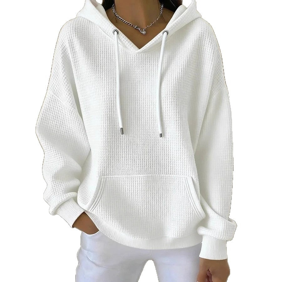 Kvinnors avslappnade hoodie med texturerat tyg Mirla-Eva Jonsson