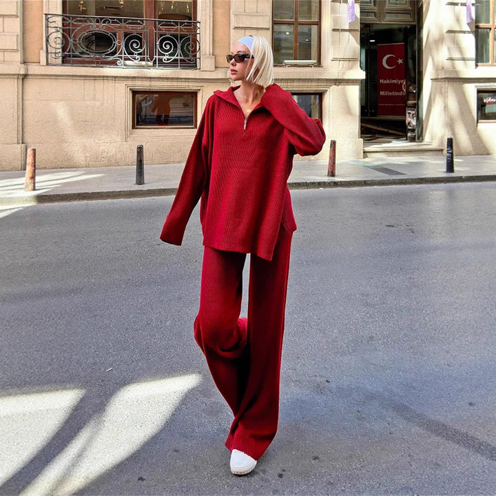 Kvinnors avslappnade hoodie och breda loungbyxor set Mirla-Eva Jonsson