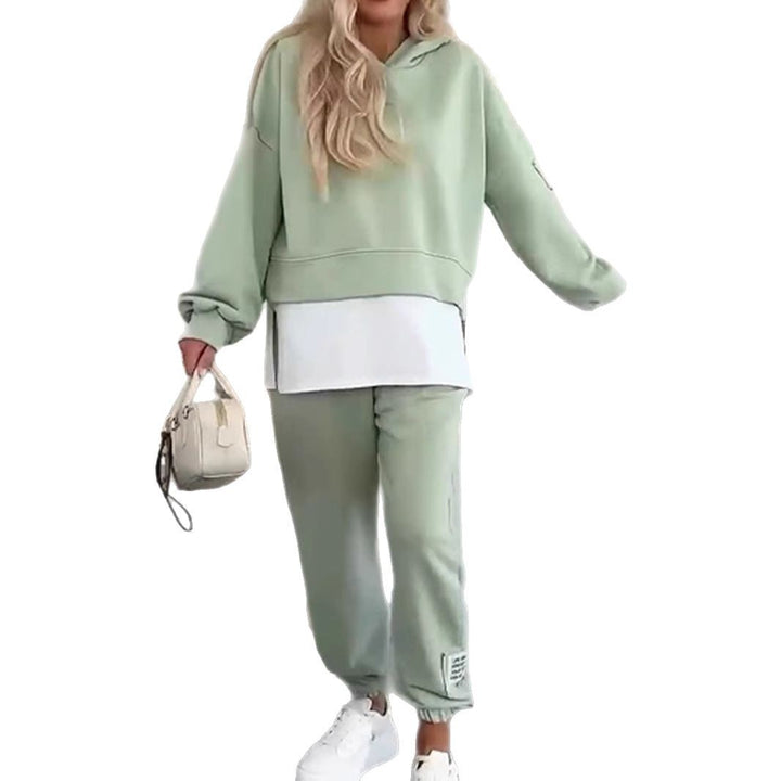 Kvinnors avslappnade hoodie-set med elastisk midja och voluminösa ärmar Mirla-Eva Jonsson