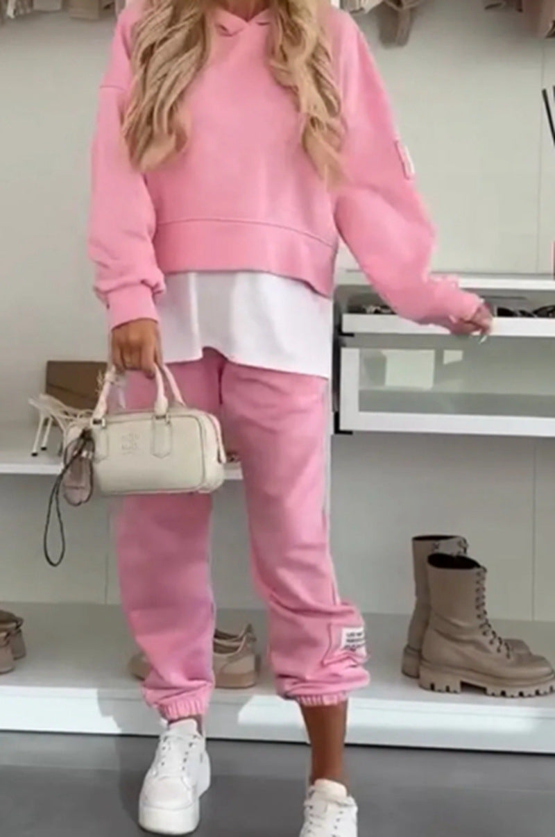 Kvinnors avslappnade hoodie-set med elastisk midja och voluminösa ärmar Mirla-Eva Jonsson