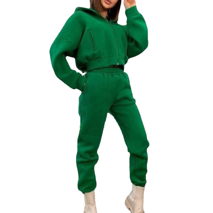 Kvinnors avslappnade hoodie-set med en medelhög skärning och elastisk midja Mirla-Eva Jonsson