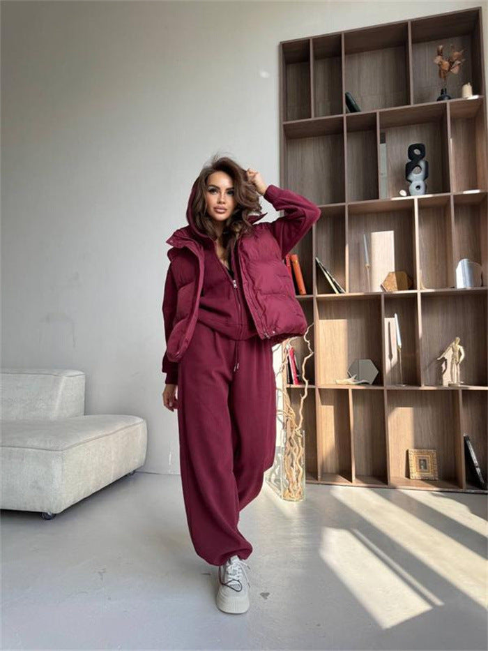 Kvinnors avslappnade hoodie topp och vida byxor set-Eva Jonsson