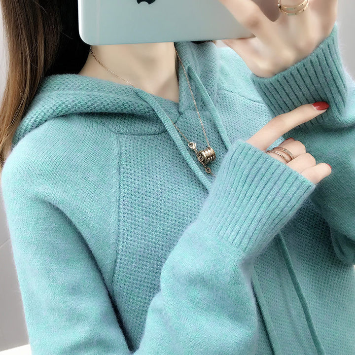 Kvinnors avslappnade hoodie tröja med dragsko Mirla-Eva Jonsson