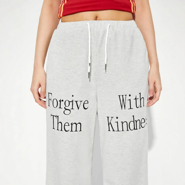 Kvinnors avslappnade joggers med grafiskt tryck och elastisk midjeband Mirla-Eva Jonsson
