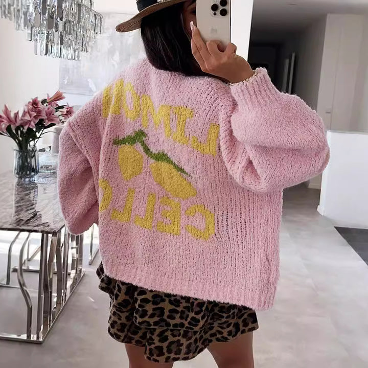 Kvinnors avslappnade kavaj med glatt fruktdesign och oversized passform Mirla-Eva Jonsson