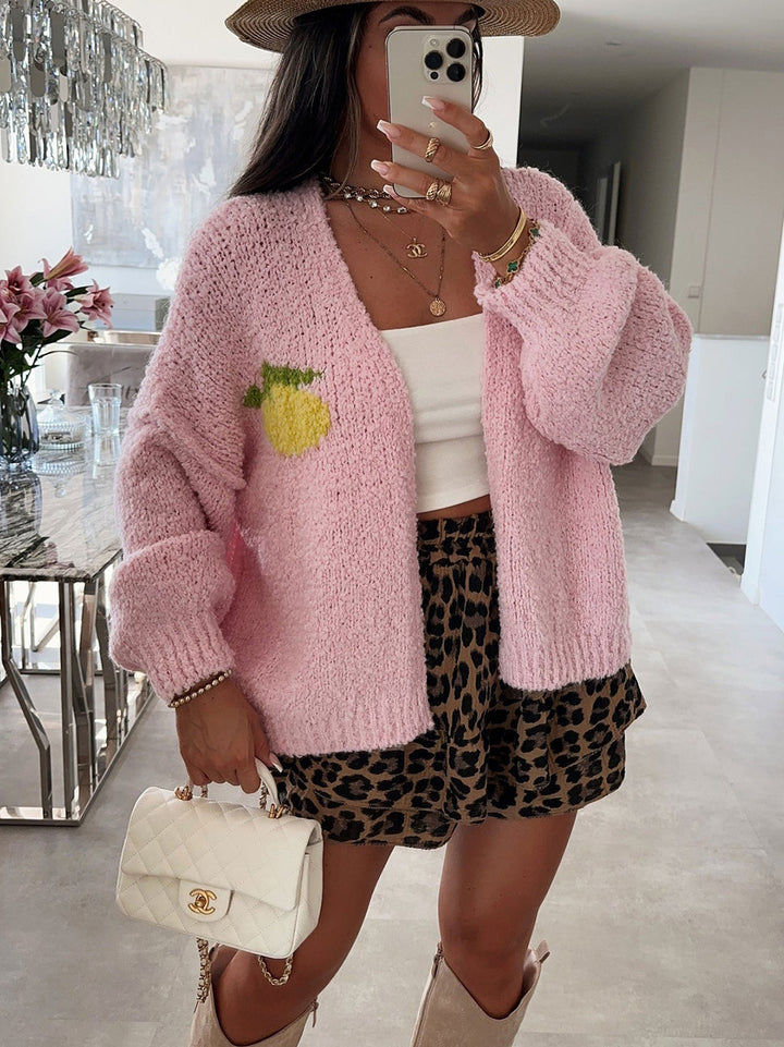 Kvinnors avslappnade kavaj med glatt fruktdesign och oversized passform Mirla-Eva Jonsson