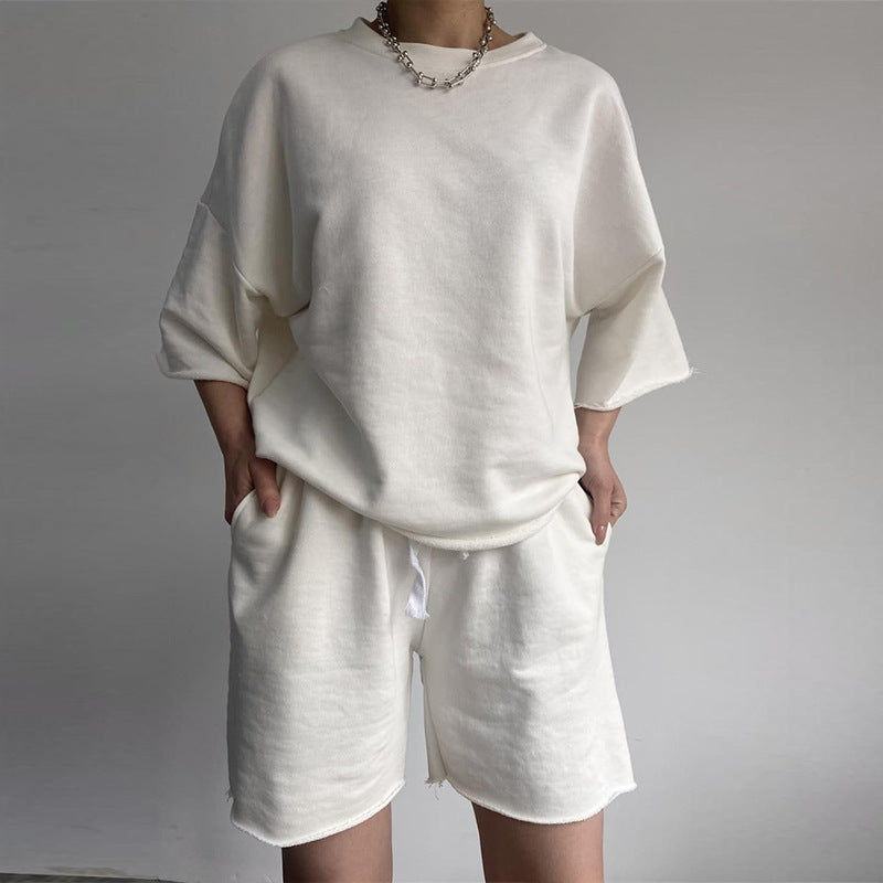 Kvinnors avslappnade kortärmad topp och shorts set Mirla-Eva Jonsson