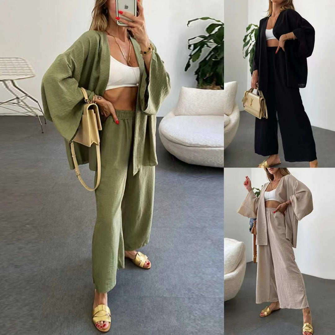 Kvinnors avslappnade lounge set med vida ärmar och elastisk midja Mirla-Eva Jonsson