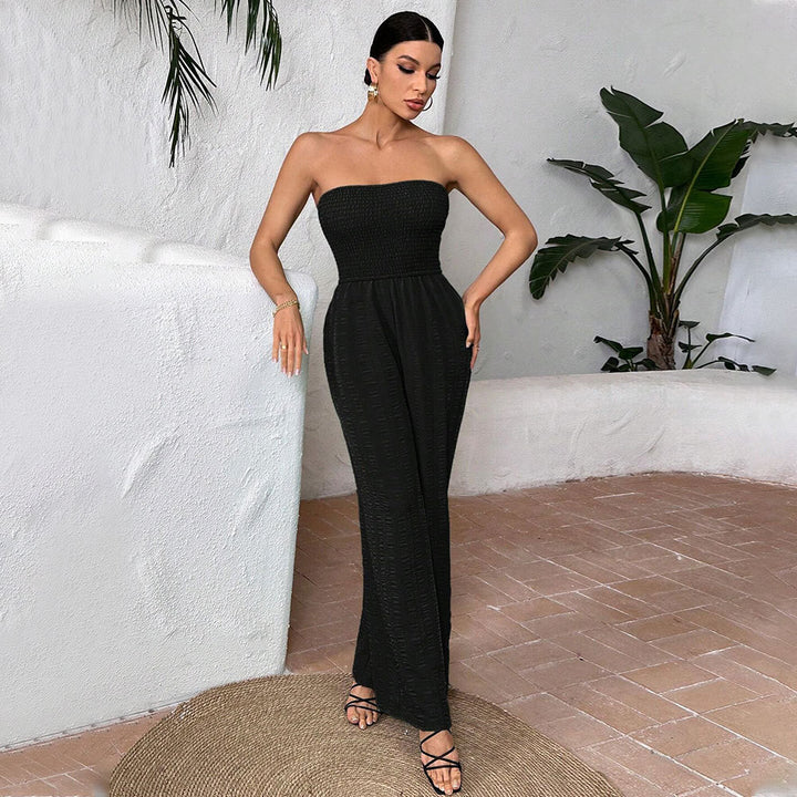 Kvinnors avslappnade overall med off-shoulder design och elastisk topp Mirla-Eva Jonsson