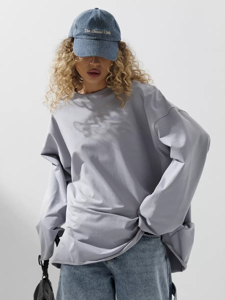 Kvinnors avslappnade oversized sweatshirt med droppad axelsöm Mirla-Eva Jonsson