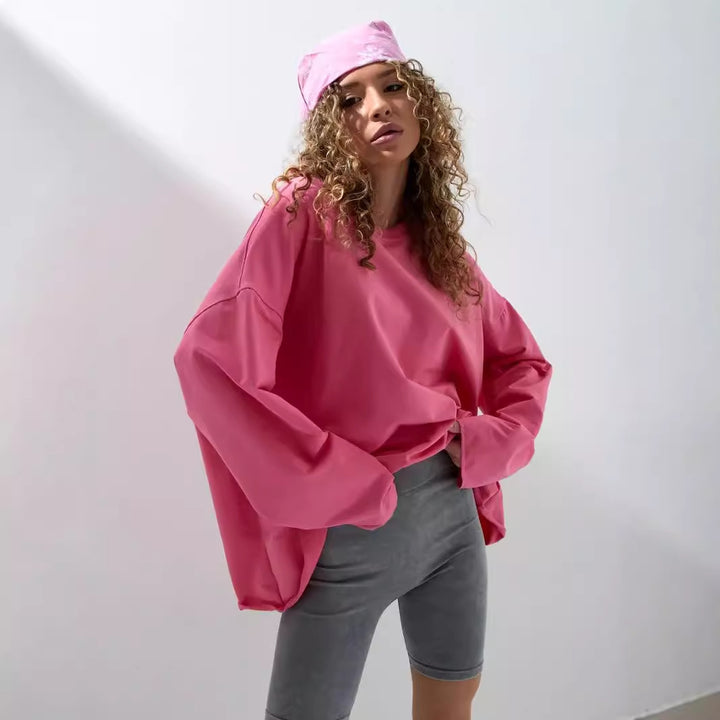 Kvinnors avslappnade oversized sweatshirt med droppad axelsöm Mirla-Eva Jonsson