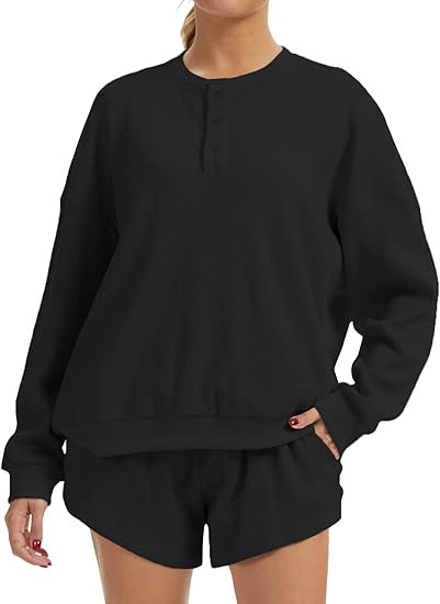 Kvinnors avslappnade oversized tröja och shorts set Mirla-Eva Jonsson