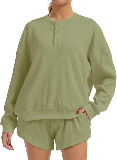 Kvinnors avslappnade oversized tröja och shorts set Mirla-Eva Jonsson