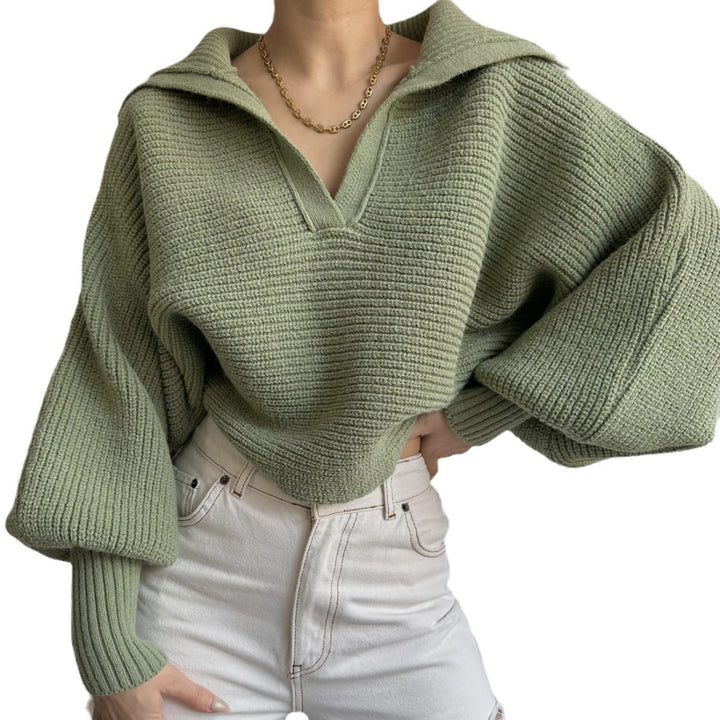 Kvinnors avslappnade pullover med textil och överdimensionerad krage Mirla-Eva Jonsson