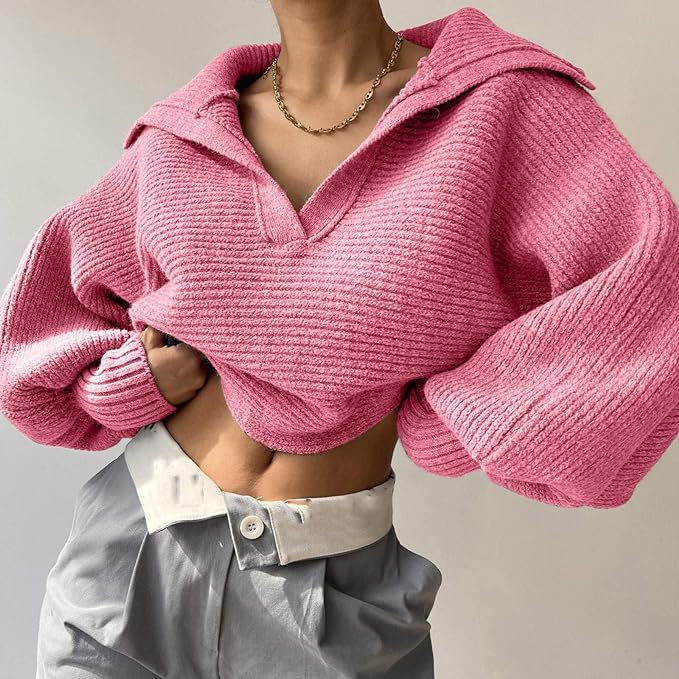 Kvinnors avslappnade pullover med textil och överdimensionerad krage Mirla-Eva Jonsson