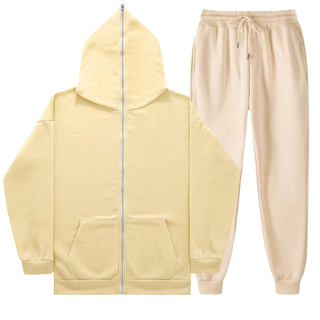 Kvinnors avslappnade set med avslappnad zip hoodie och bekväma joggingbyxor Mirla-Eva Jonsson
